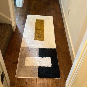 West Elm Dark Horseradish Colorblock Bath Mat 24"X64"